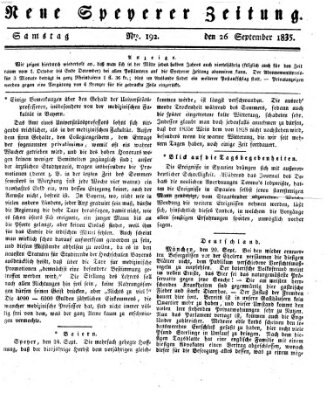 Neue Speyerer Zeitung Samstag 26. September 1835