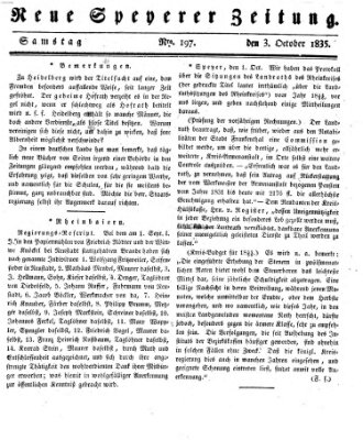 Neue Speyerer Zeitung Samstag 3. Oktober 1835