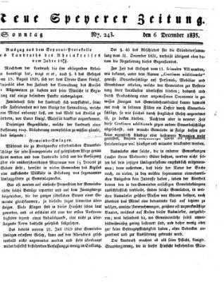 Neue Speyerer Zeitung Sonntag 6. Dezember 1835