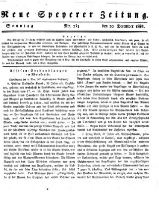 Neue Speyerer Zeitung Sonntag 20. Dezember 1835