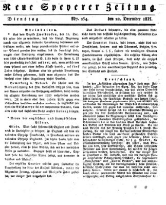 Neue Speyerer Zeitung Dienstag 22. Dezember 1835