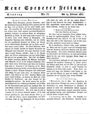 Neue Speyerer Zeitung Sonntag 14. Februar 1836