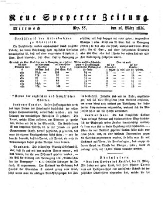 Neue Speyerer Zeitung Mittwoch 16. März 1836