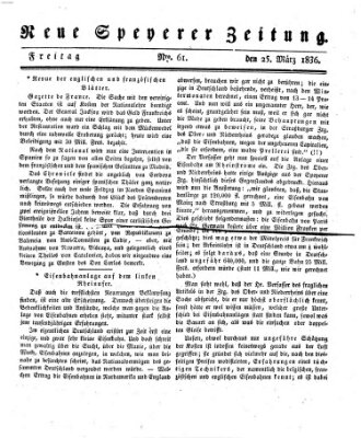 Neue Speyerer Zeitung Freitag 25. März 1836