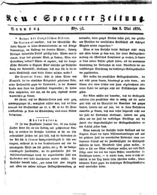 Neue Speyerer Zeitung Sonntag 8. Mai 1836