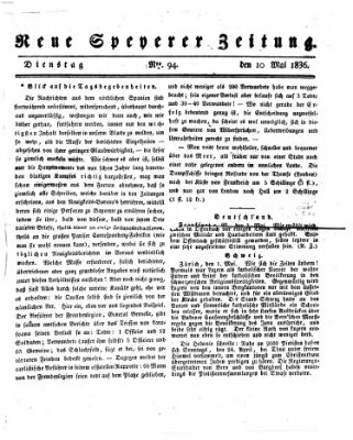 Neue Speyerer Zeitung Dienstag 10. Mai 1836