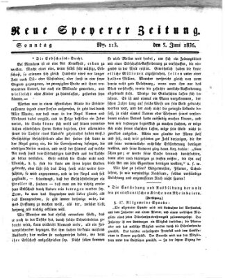 Neue Speyerer Zeitung Sonntag 5. Juni 1836