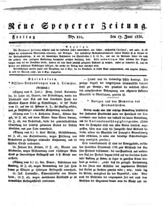 Neue Speyerer Zeitung Freitag 17. Juni 1836