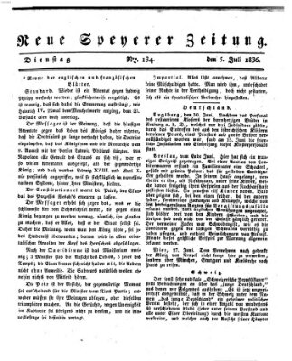 Neue Speyerer Zeitung Dienstag 5. Juli 1836