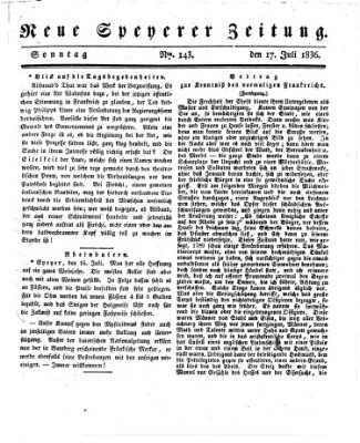 Neue Speyerer Zeitung Sonntag 17. Juli 1836