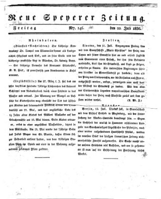 Neue Speyerer Zeitung Freitag 22. Juli 1836