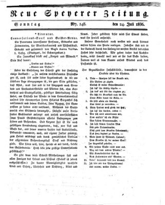 Neue Speyerer Zeitung Sonntag 24. Juli 1836