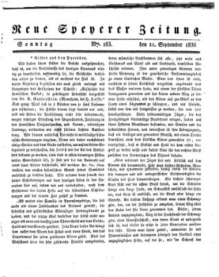 Neue Speyerer Zeitung Sonntag 11. September 1836