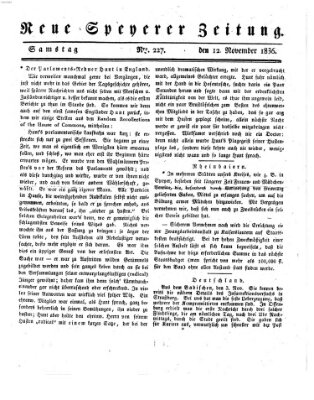 Neue Speyerer Zeitung Samstag 12. November 1836