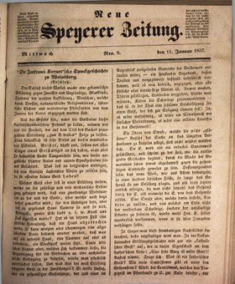 Neue Speyerer Zeitung Mittwoch 11. Januar 1837