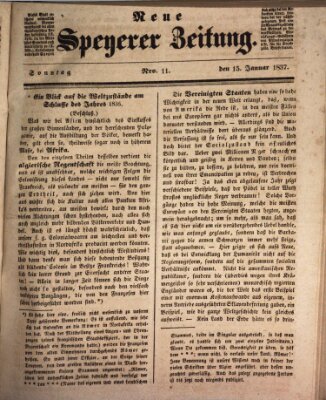 Neue Speyerer Zeitung Sonntag 15. Januar 1837