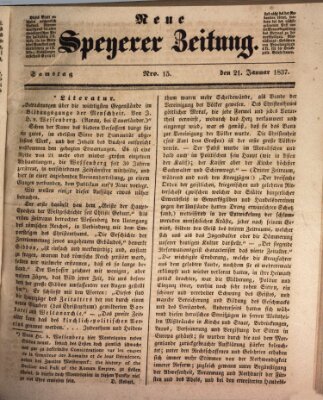 Neue Speyerer Zeitung Samstag 21. Januar 1837