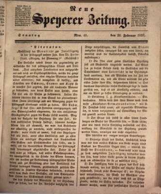 Neue Speyerer Zeitung Sonntag 26. Februar 1837