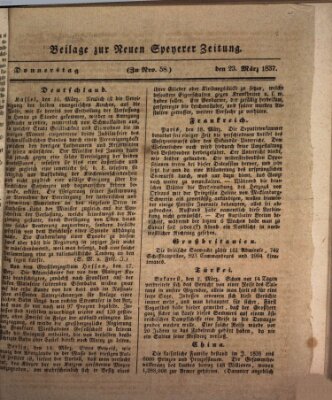 Neue Speyerer Zeitung Donnerstag 23. März 1837