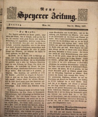 Neue Speyerer Zeitung Freitag 31. März 1837