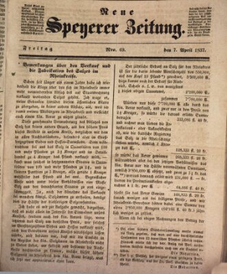 Neue Speyerer Zeitung Freitag 7. April 1837