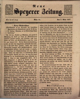 Neue Speyerer Zeitung Sonntag 7. Mai 1837