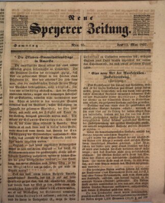 Neue Speyerer Zeitung Samstag 13. Mai 1837