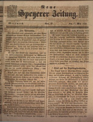 Neue Speyerer Zeitung Mittwoch 17. Mai 1837