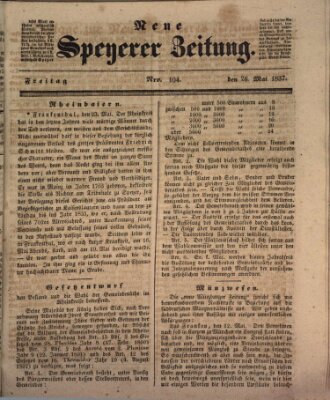 Neue Speyerer Zeitung Freitag 26. Mai 1837