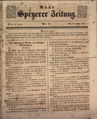 Neue Speyerer Zeitung Sonntag 18. Juni 1837