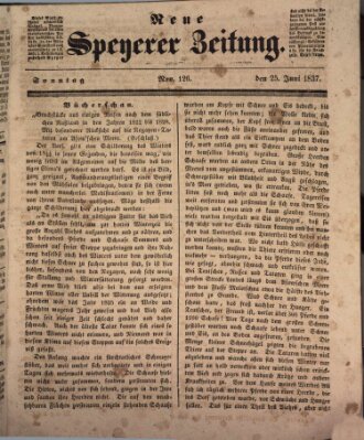 Neue Speyerer Zeitung Sonntag 25. Juni 1837