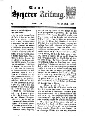 Neue Speyerer Zeitung Freitag 14. Juli 1837