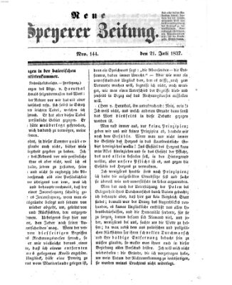 Neue Speyerer Zeitung Freitag 21. Juli 1837