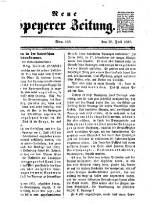 Neue Speyerer Zeitung Mittwoch 26. Juli 1837