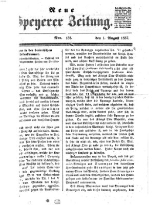 Neue Speyerer Zeitung Dienstag 1. August 1837