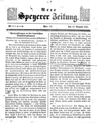 Neue Speyerer Zeitung Mittwoch 16. August 1837