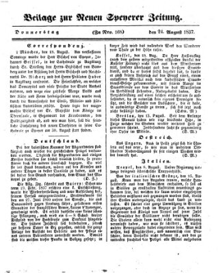 Neue Speyerer Zeitung Donnerstag 24. August 1837