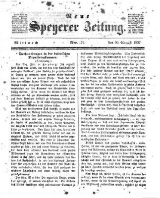 Neue Speyerer Zeitung Mittwoch 30. August 1837