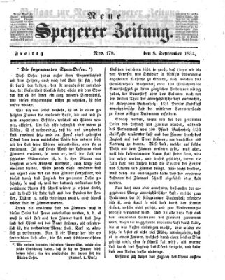 Neue Speyerer Zeitung Freitag 8. September 1837