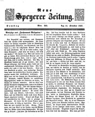 Neue Speyerer Zeitung Samstag 14. Oktober 1837