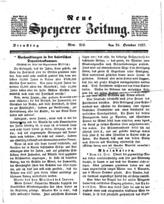 Neue Speyerer Zeitung Dienstag 24. Oktober 1837