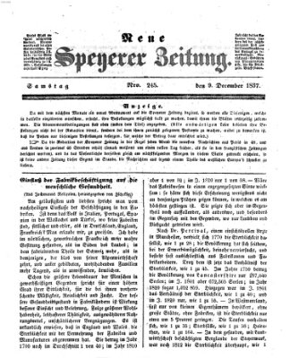 Neue Speyerer Zeitung Samstag 9. Dezember 1837