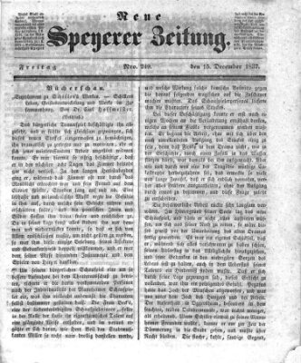 Neue Speyerer Zeitung Freitag 15. Dezember 1837