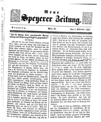 Neue Speyerer Zeitung Sonntag 4. Februar 1838