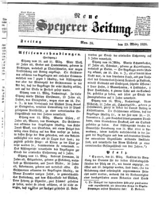 Neue Speyerer Zeitung Freitag 23. März 1838