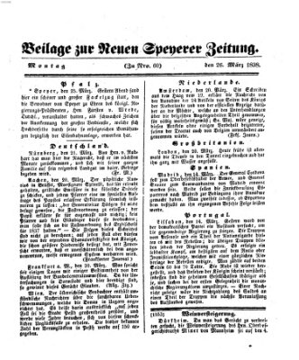 Neue Speyerer Zeitung Montag 26. März 1838