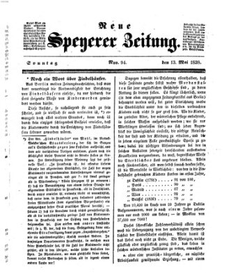 Neue Speyerer Zeitung Sonntag 13. Mai 1838