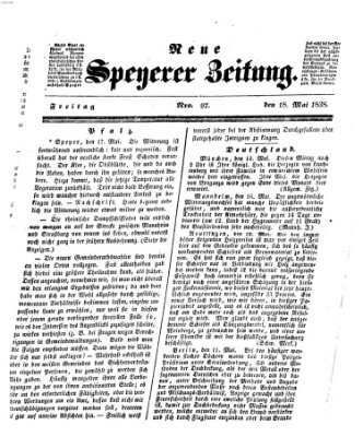 Neue Speyerer Zeitung Freitag 18. Mai 1838