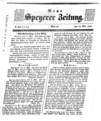 Neue Speyerer Zeitung Samstag 19. Mai 1838