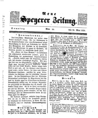 Neue Speyerer Zeitung Sonntag 20. Mai 1838